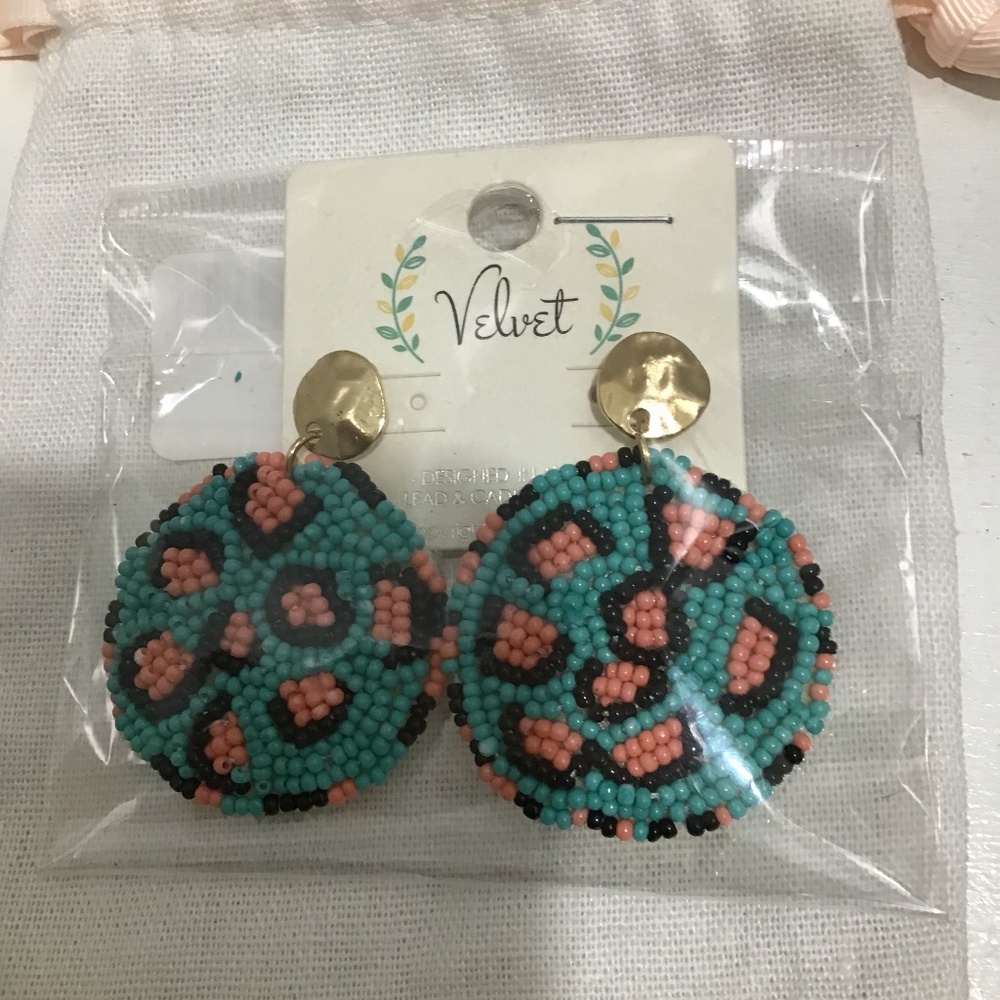 Leopard and Turquoise earrings